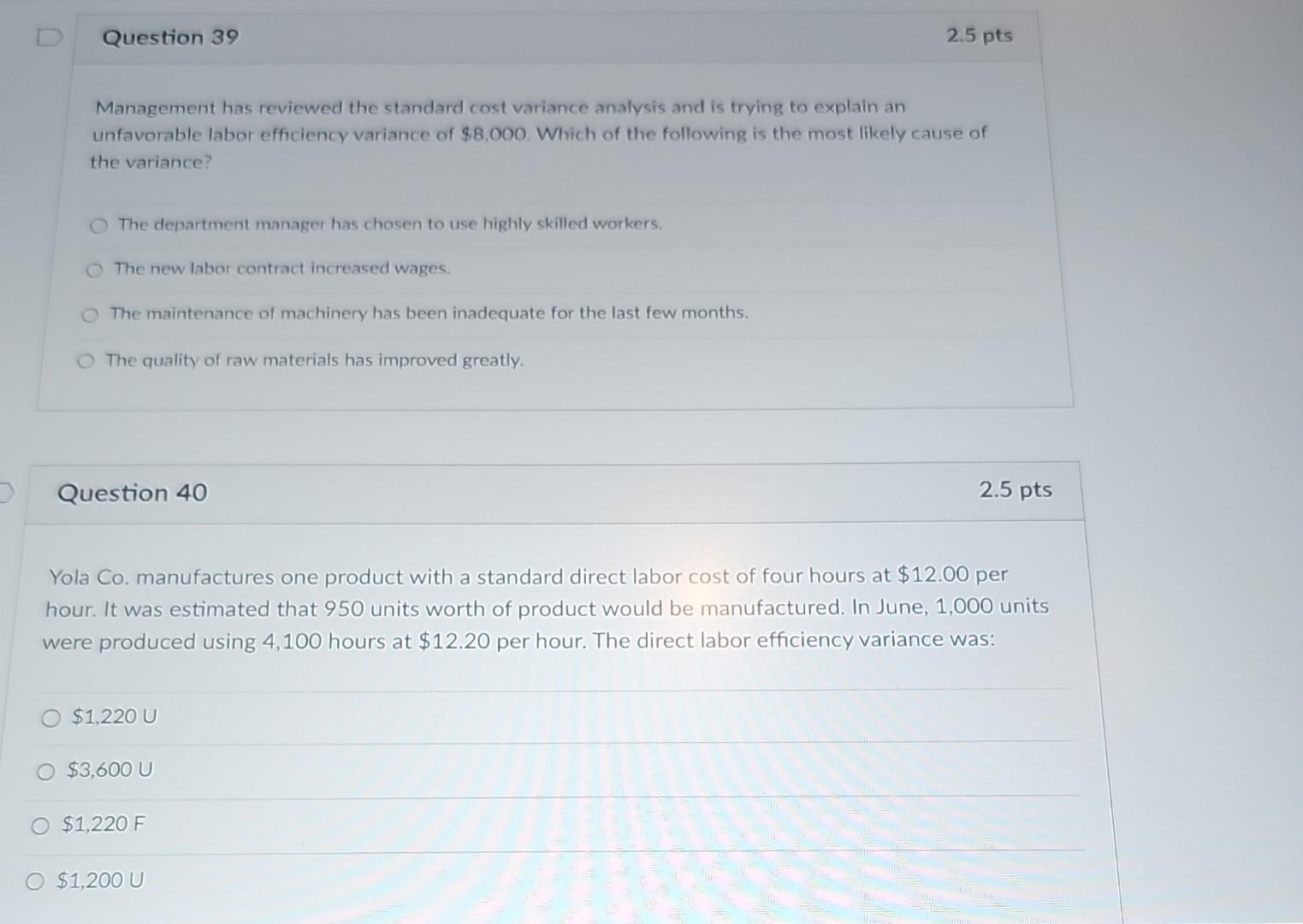 Solved Management has reviewed the standard cost variance | Chegg.com