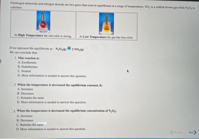 Solved The Equilibrium Constant K For The Following Re Chegg Com