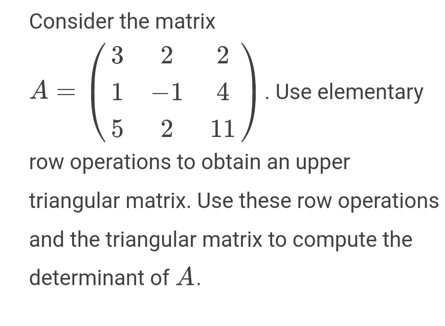 Solved Consider the matrix | Chegg.com