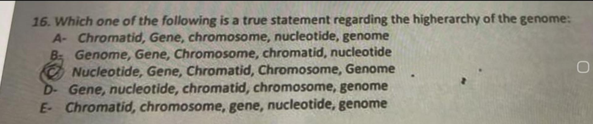 Solved 16. Which one of the following is a true statement | Chegg.com