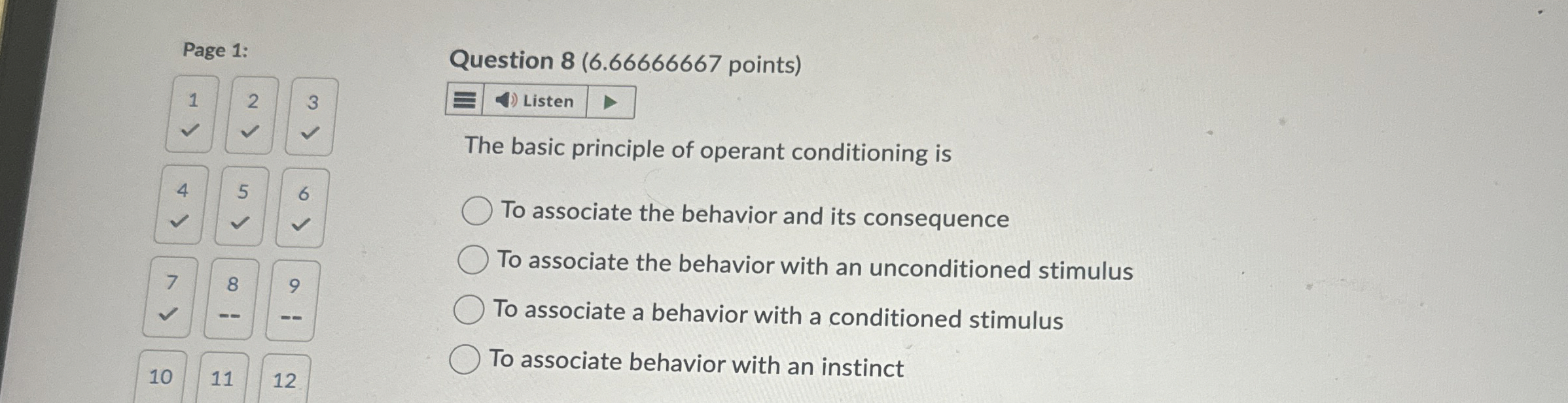 Solved Page 1:question 8 (6.66666667 ﻿points)123listenthe 