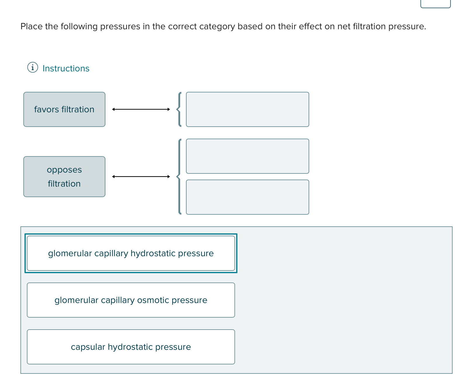 Solved Place the following pressures in the correct category | Chegg.com