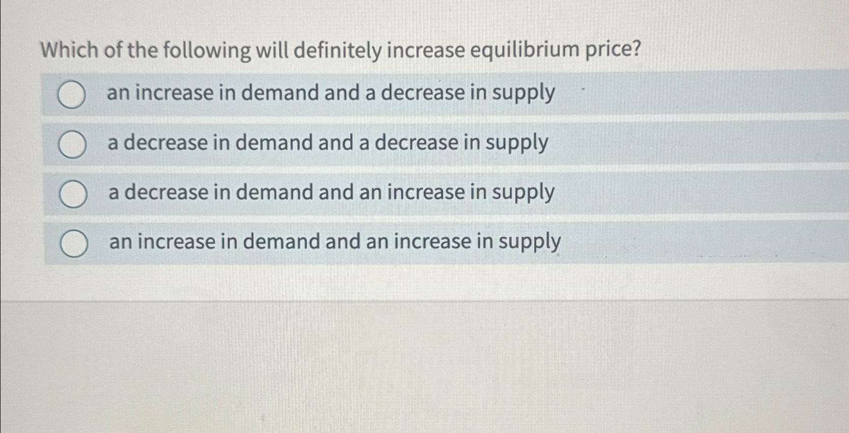 Solved Which Of The Following Will Definitely Increase | Chegg.com