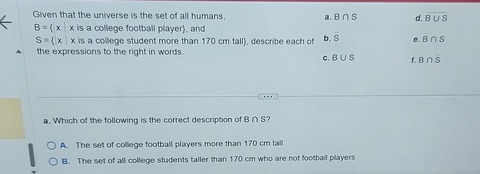 Solved Given that the universe is the set of all humans, a. | Chegg.com