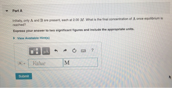 Solved The Reversible Chemical Reaction A+B=C+D Has The | Chegg.com