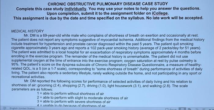 chronic obstructive pulmonary disease (copd) case study