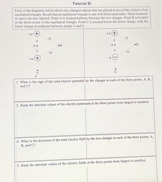 [Solved]: Tutorial II: Each Of The Diagrams Below Shows Two