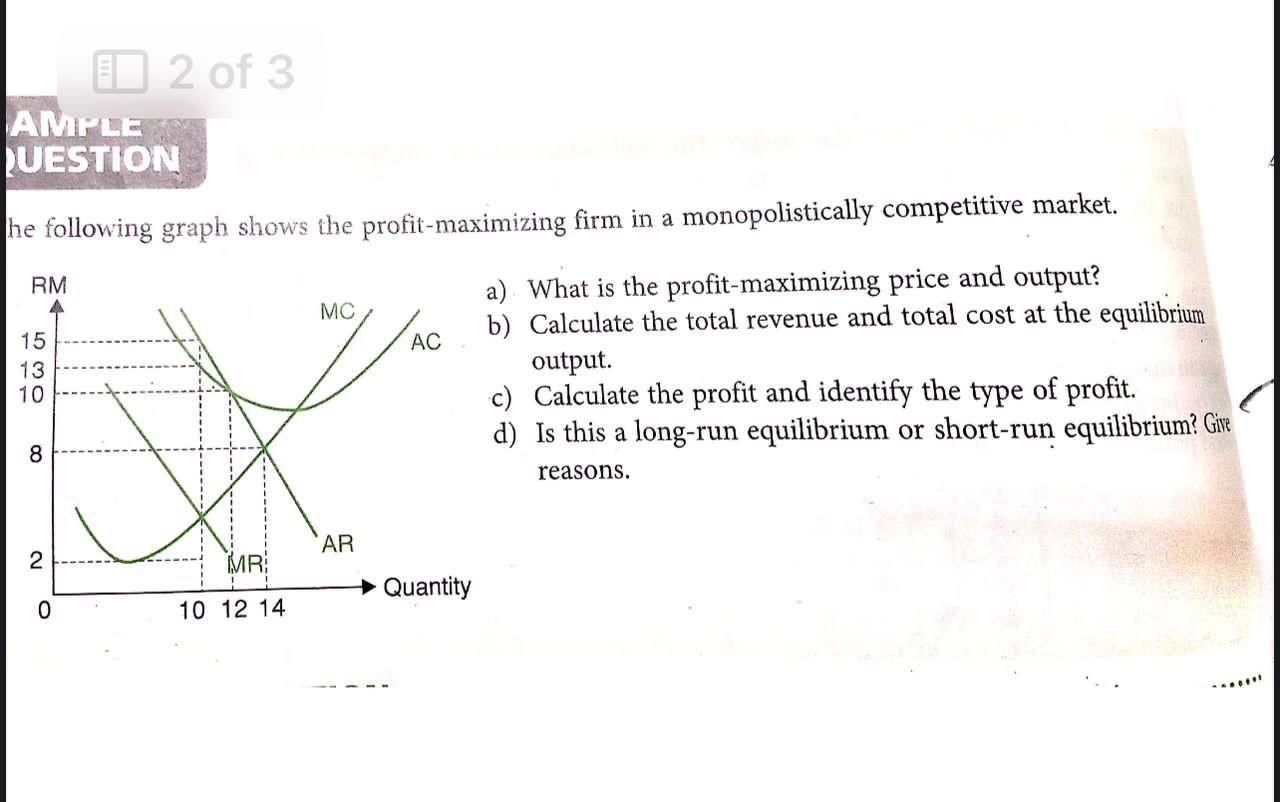 Solved following graph shows the profit-maximizing firm in a | Chegg.com