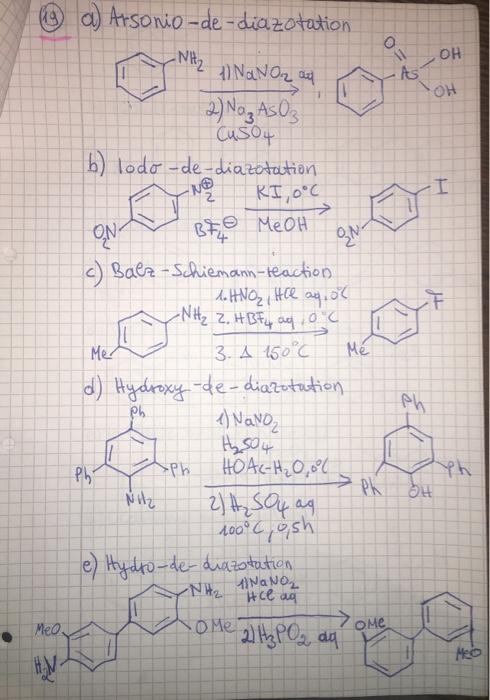 Solved a) Arsonio-de-diazotation. NH₂ =0 OH CE 1 