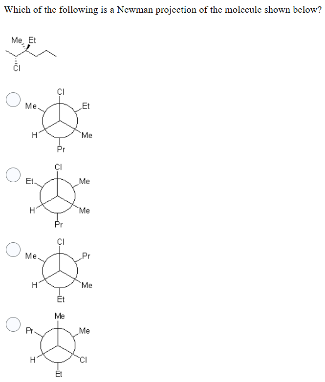 Solved Which of the following is a Newman projection of the | Chegg.com