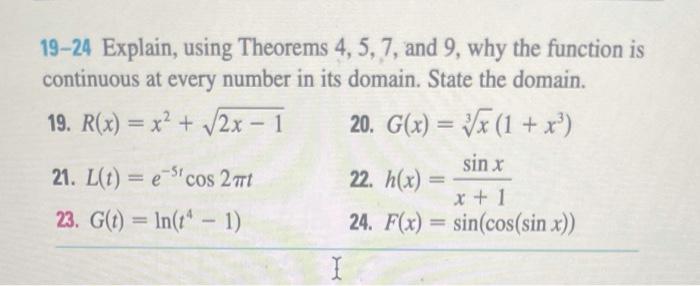 Solved 19 24 Explain Using Theorems 4 5 7 And 9 Why The 2568