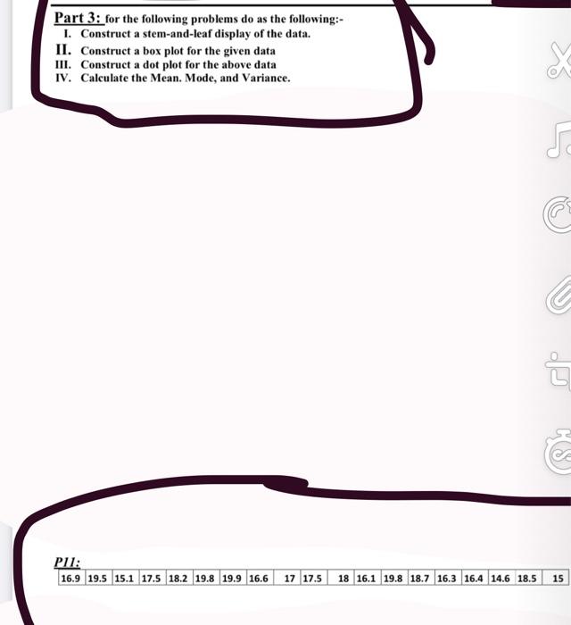 Solved Part 3: for the following problems do as the | Chegg.com