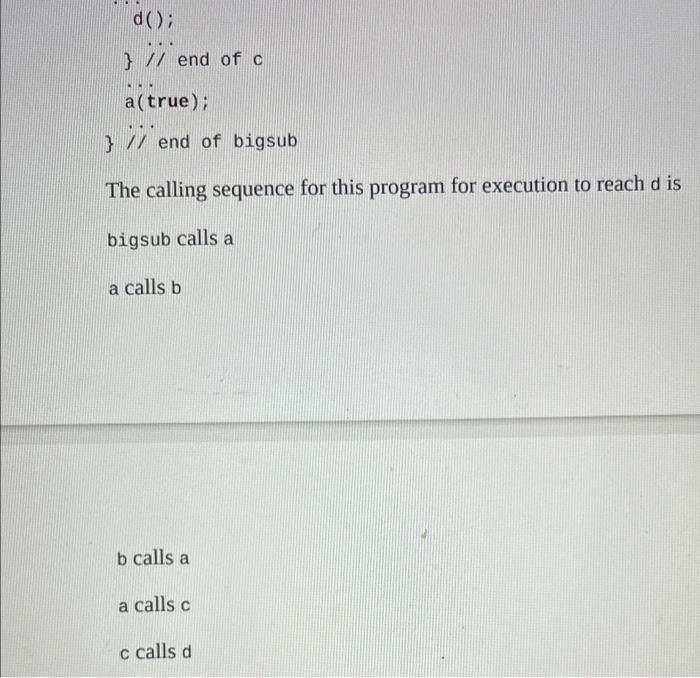 3. Show the stack with all activation record | Chegg.com