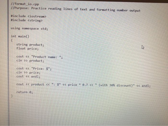 Solved: . Get a copy of format_io.cpp. o If you download