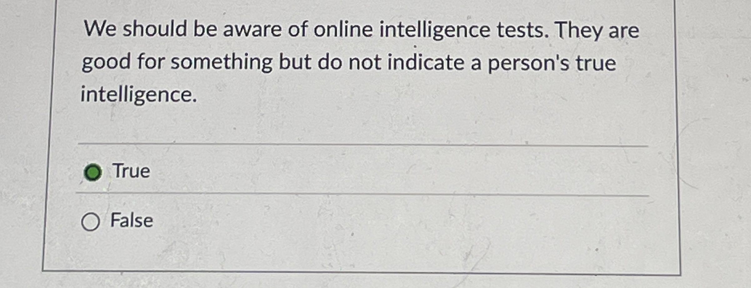 Solved We should be aware of online intelligence tests. They | Chegg.com