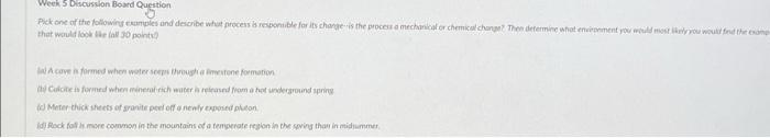 Solved Week 5 Discussion Board Question Pick one of the | Chegg.com