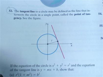 The tangent line to a circle may be defined as the | Chegg.com
