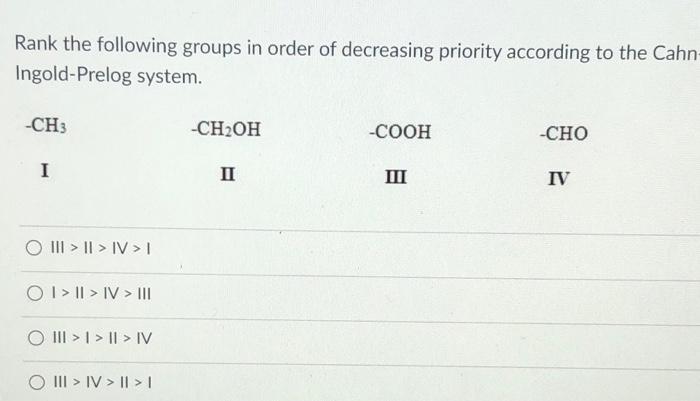 Solved Rank the following groups in order of decreasing | Chegg.com