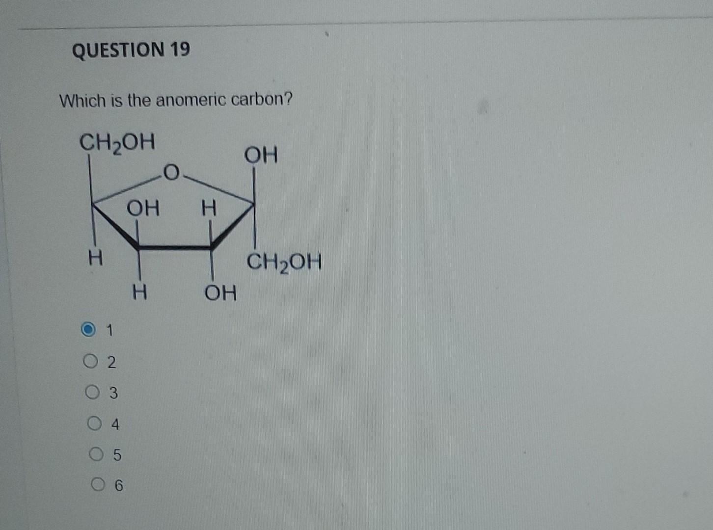 Which is the anomeric carbon?