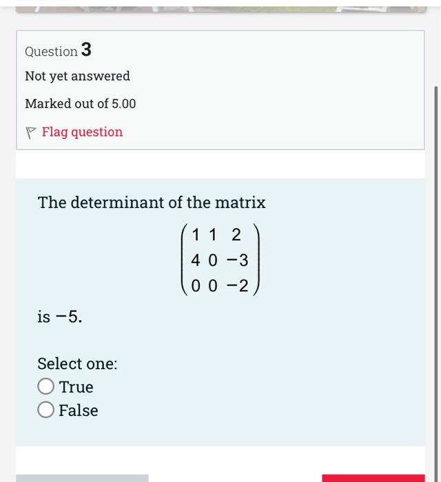 Solved Question 1 Not yet answered Marked out of 5.00 P Flag | Chegg.com