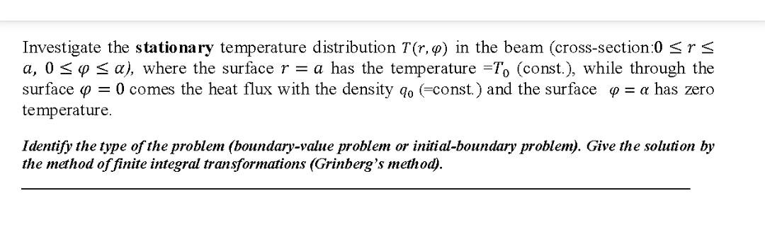 Solved Investigate the stationary temperature distribution | Chegg.com