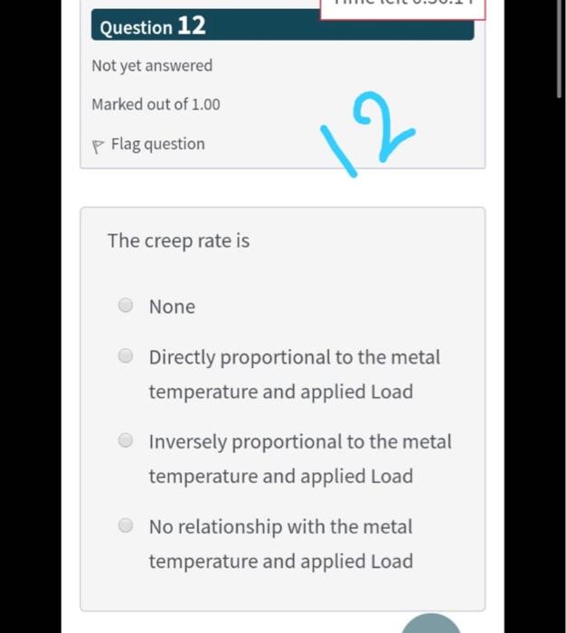 Solved Question 12 Not yet answered Marked out of 1.00 p | Chegg.com
