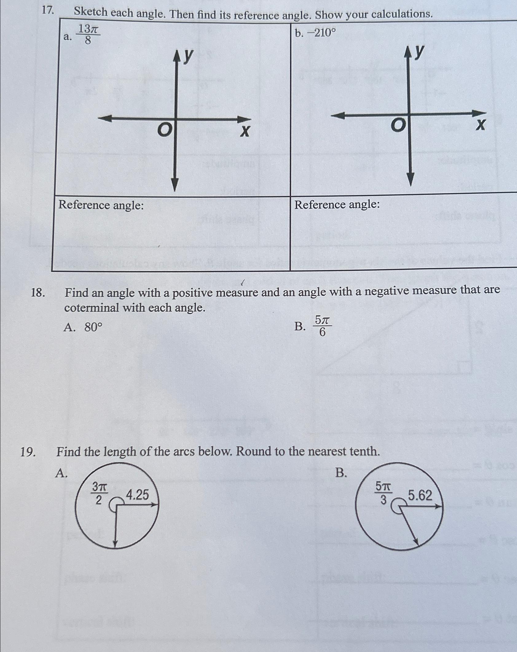 Solved Sketch Each Angle. Then Find Its Reference Angle. | Chegg.com