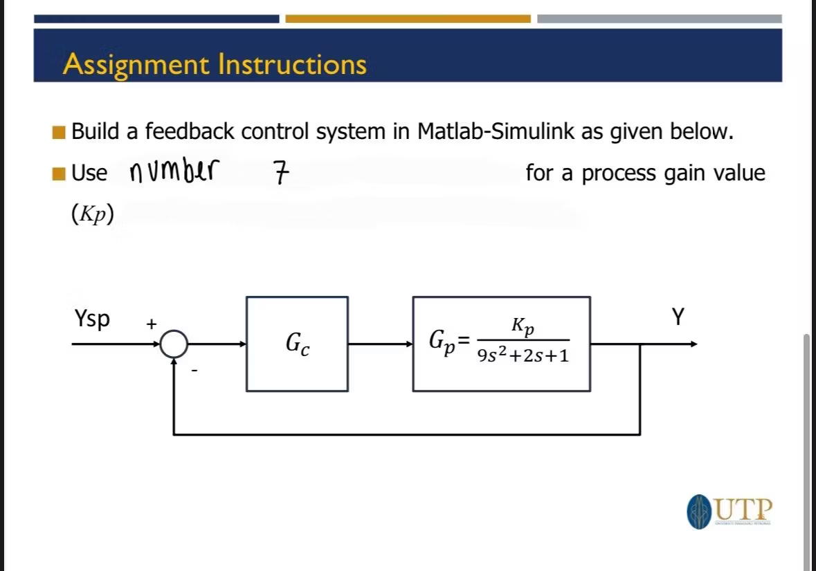 control system using matlab assignment help | matlab... Solved Send to expert Assignment InstructionsBuild a | Chegg.com