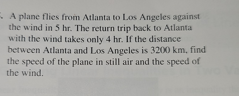 Solved A plane flies from Atlanta to Los Angeles against the