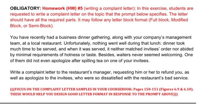 sample complaint letter for bad service