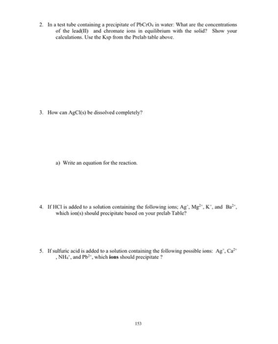 Solved Chemistry 1B Name: Experiment 8 Prelab Assignment | Chegg.com