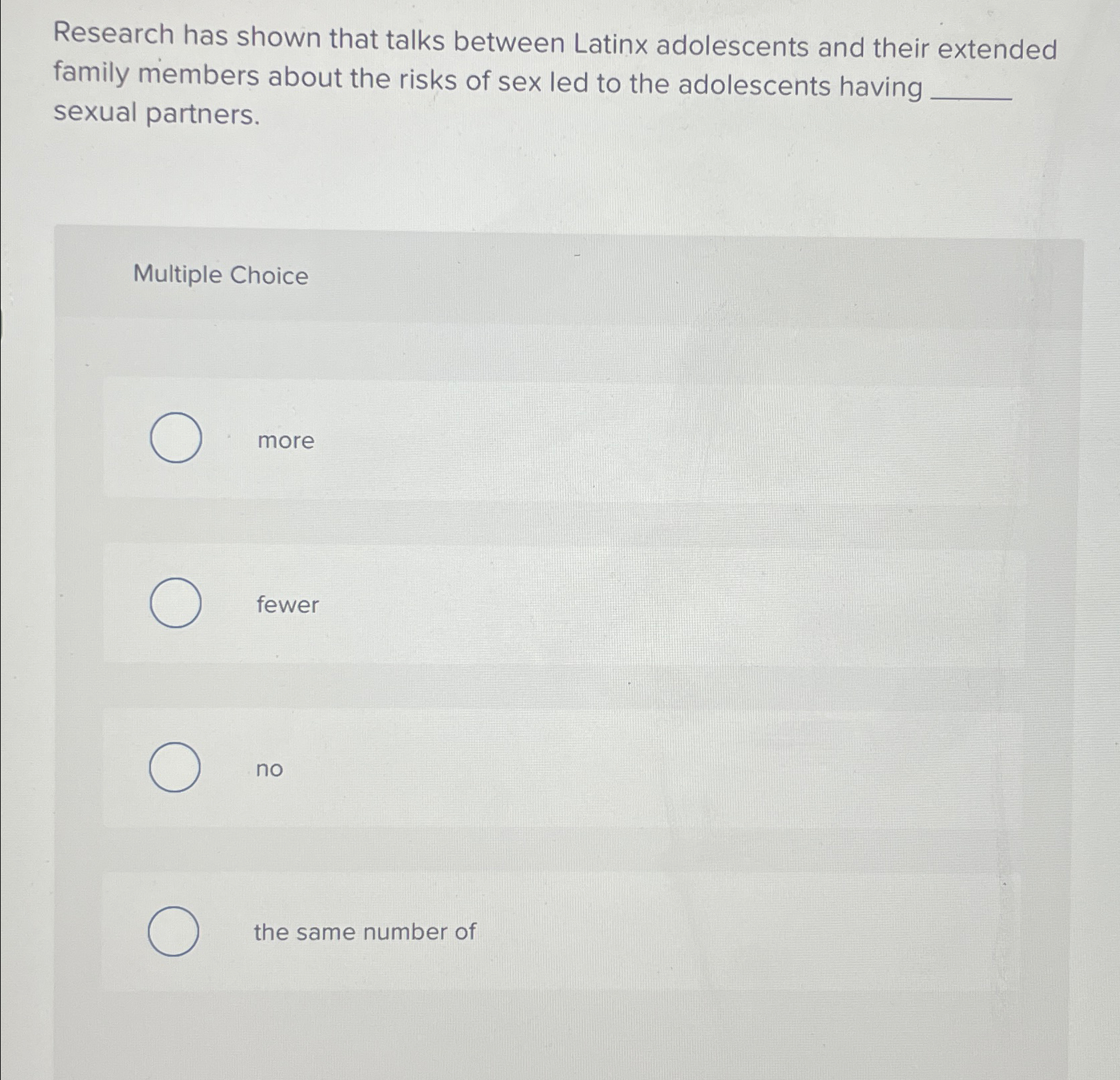 Solved Research has shown that talks between Latinx | Chegg.com