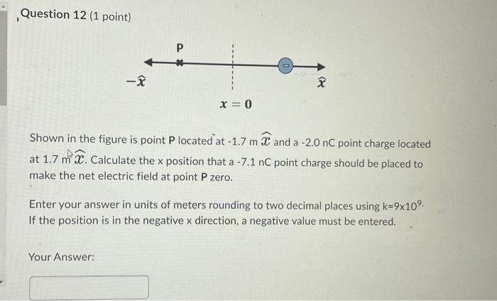 , Question 12 ( 1 point) Shown in the figure is point | Chegg.com