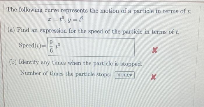 Solved The following curve represents the motion of a | Chegg.com