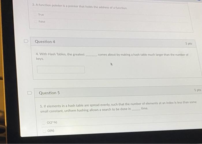 Solved 3. A function pointer is a point that holds the | Chegg.com