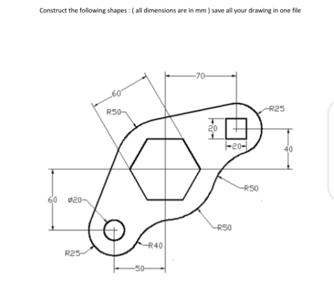 Solved Construct the following shapes : ( all dimensions are | Chegg.com