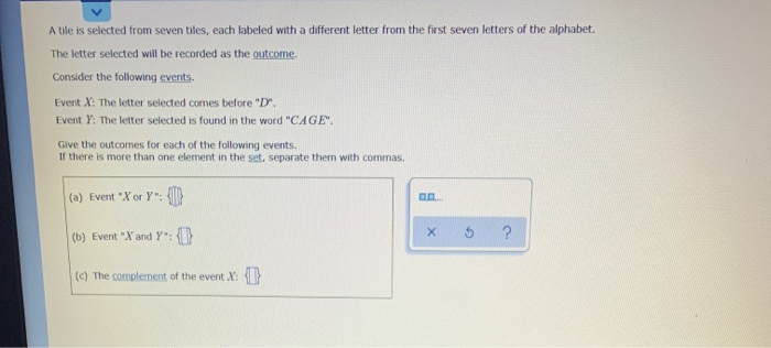 Solved A tile is selected from seven tiles, each labeled | Chegg.com