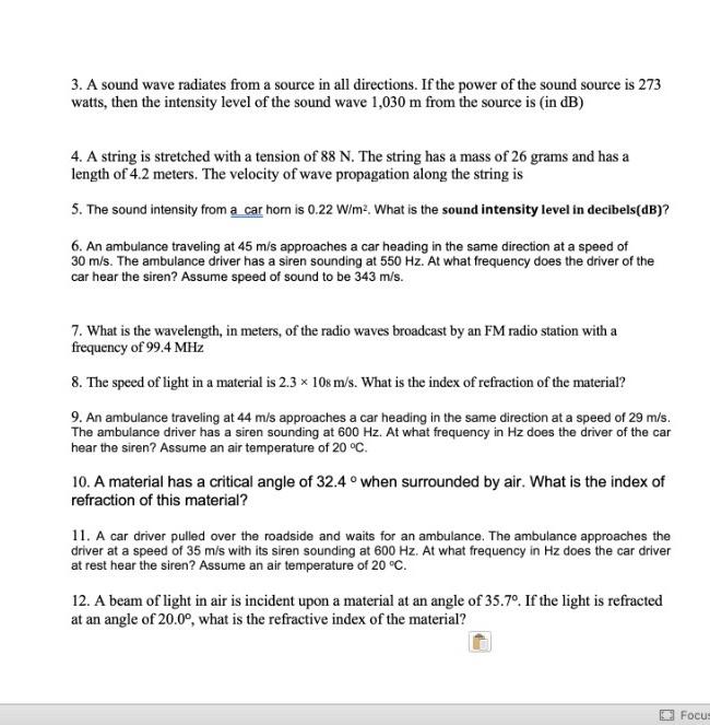 Solved 3. A sound wave radiates from a source in all | Chegg.com