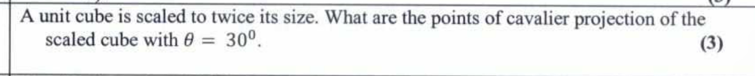 Solved A unit cube is scaled to twice its size. What are the | Chegg.com