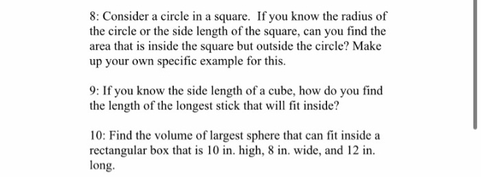 how to find side length of a square inside a circle