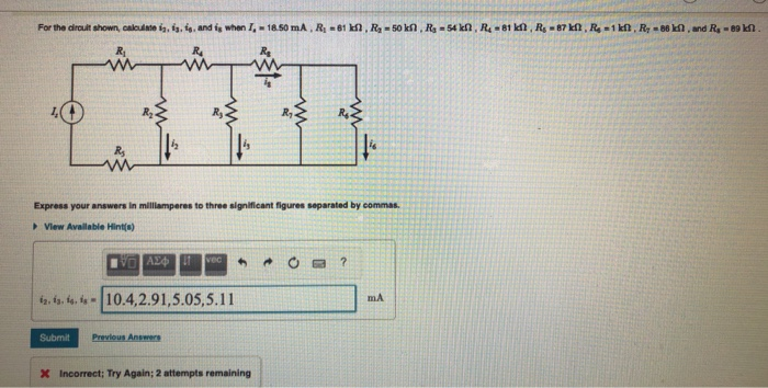 Solved For the circuit shown, calculate is 1., and is when | Chegg.com