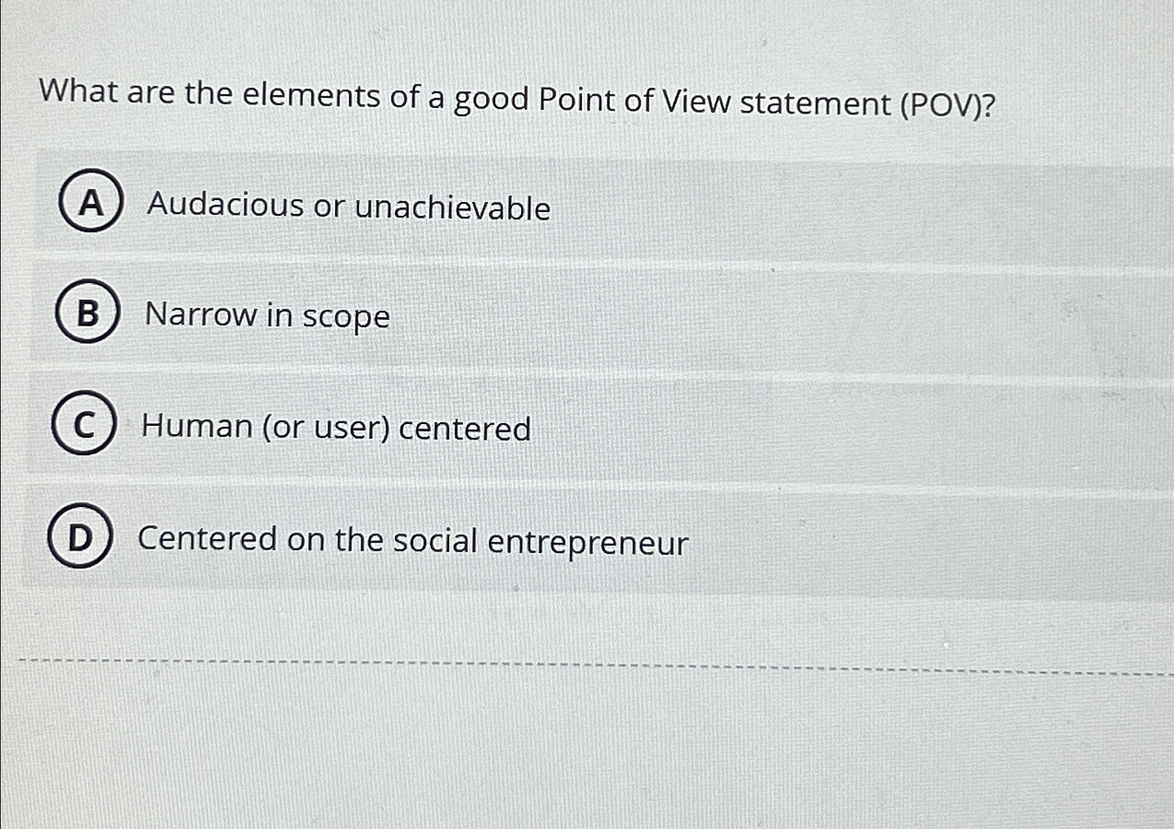 Solved What are the elements of a good Point of View | Chegg.com