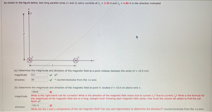 Solved As shown in the figure below, two long parallel wires | Chegg.com