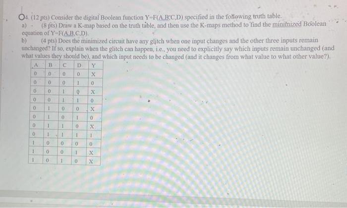 Solved 04. (12 pts) Consider the digital Boolean function | Chegg.com