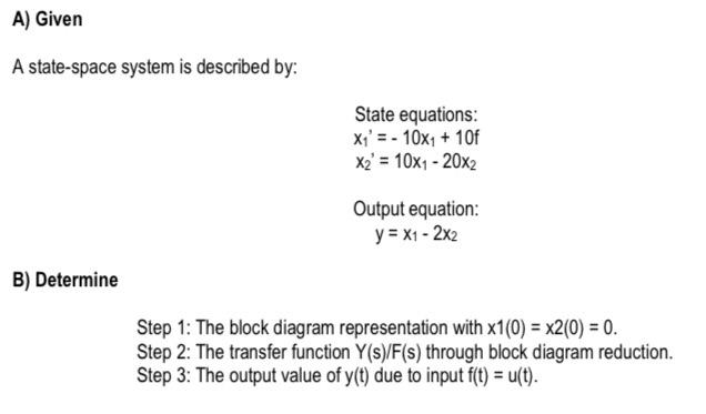 Solved A) Given A state-space system is described by: State | Chegg.com