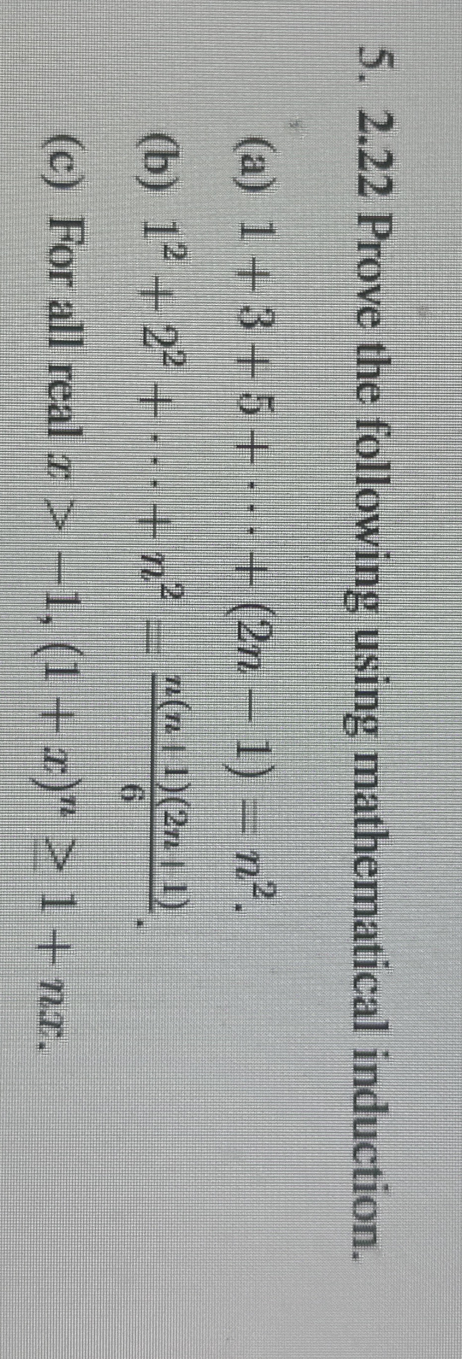 [Solved] 2.22 Prove the following using mathematical induct