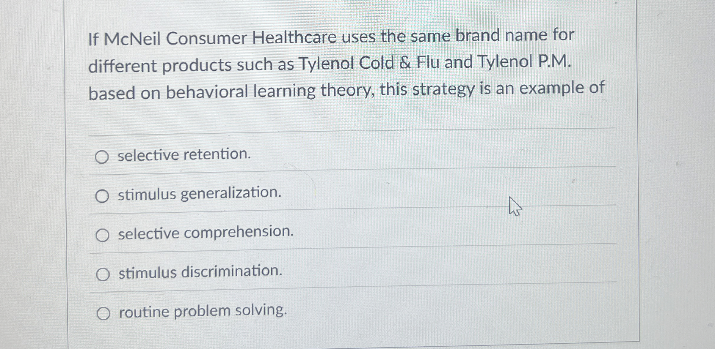 Solved If McNeil Consumer Healthcare uses the same brand
