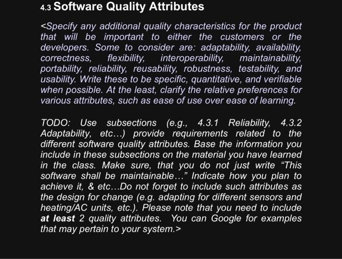 Solved 4.3 Software Quality Attributes