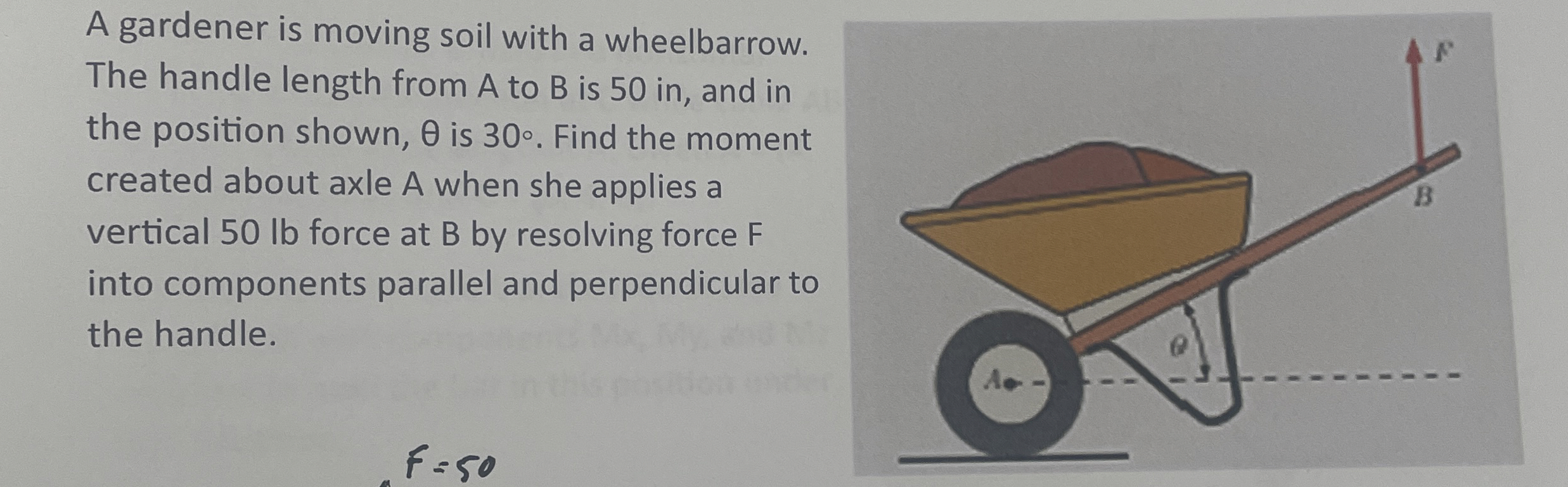 Solved A gardener is moving soil with a wheelbarrow.The | Chegg.com