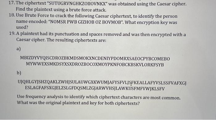 17. The ciphertext 